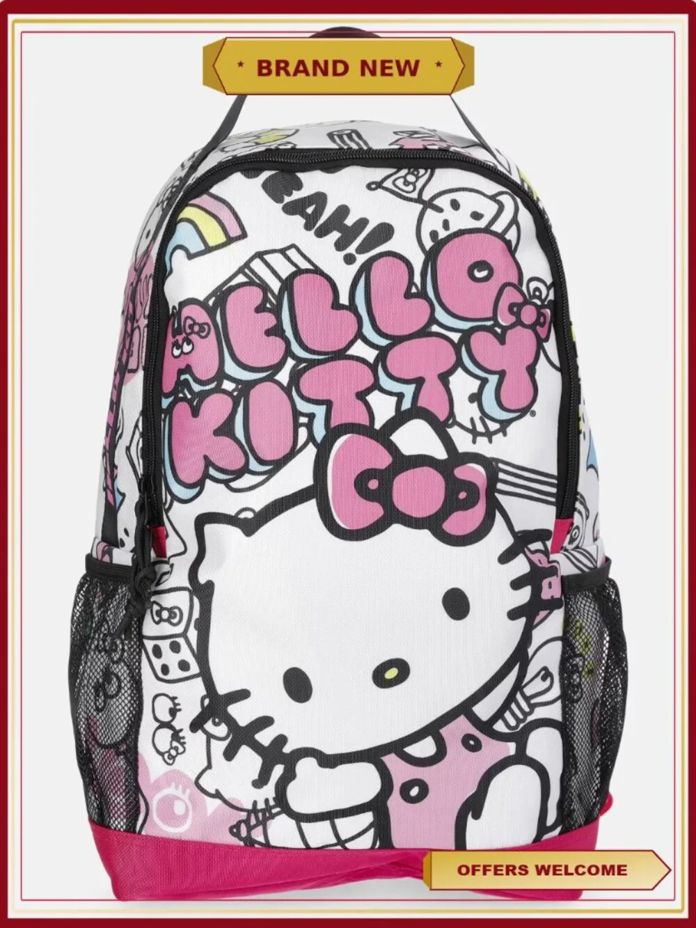 Hello Kitty Wrap Around Backpack Kids School Travel